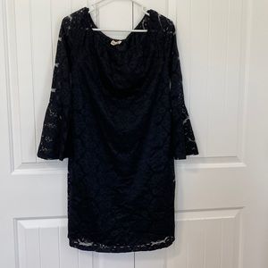 Black bell sleeve lace dress size L